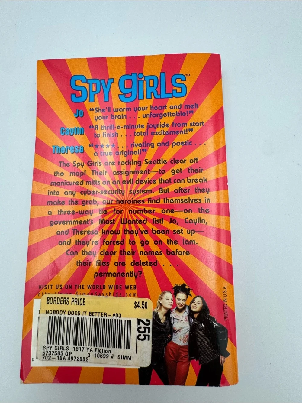 Spy Girls Nobody Does It Better #3 Elizabeth Cage 1999‎ Paperback YA Book